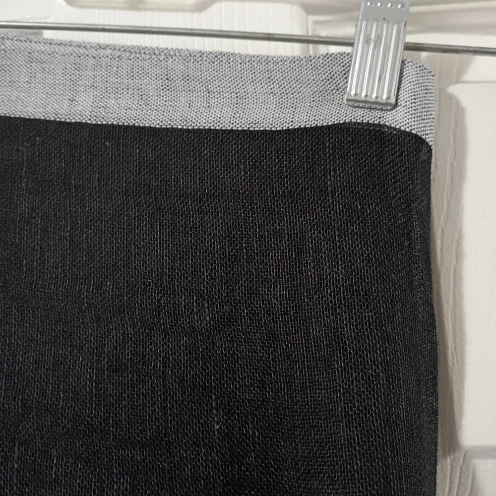 Halogen Black and Gray Linen Blend Infinity Scarf